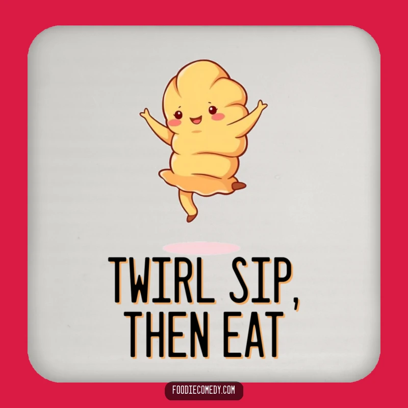 Funny Croissant Pirouette Coaster Set: Elegant Protection with Pastry Humor