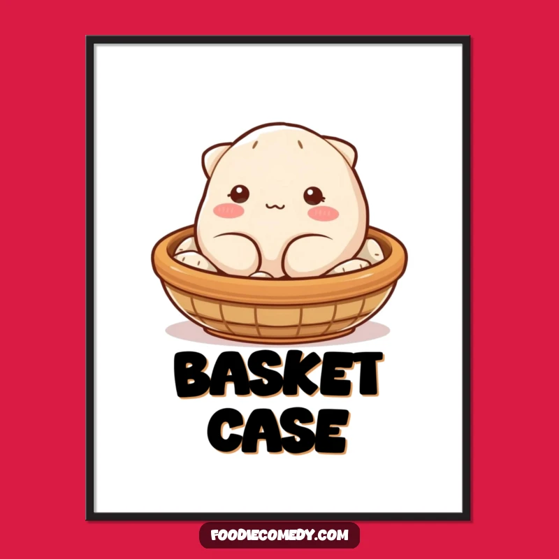 Funny Dumpling Wink Poster: Adorable Plump Character Art, Perfect Humorous Gift