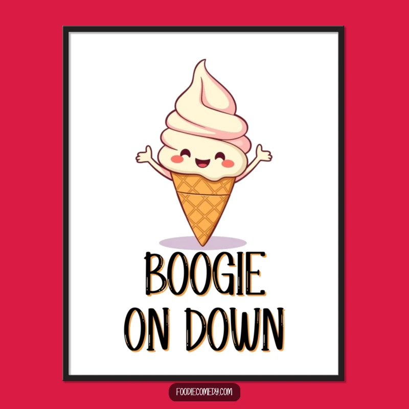 Funny Ice Cream Boogie Poster: Bring Sweet Vibes Home with this Hilarious Art!