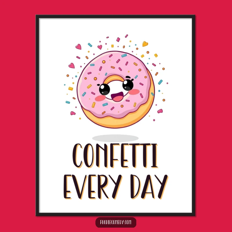 Funny Donut Confetti Art Poster: A Sweet Explosion of Joy for Your Walls