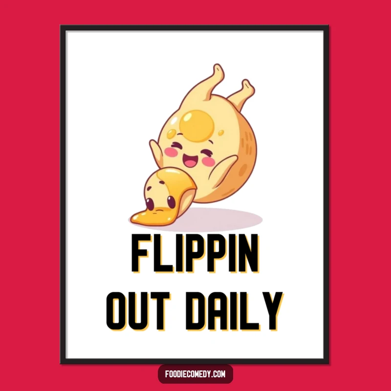 Funny Pancake Somersault Poster: Joyful Breakfast Art to Brighten Your Walls