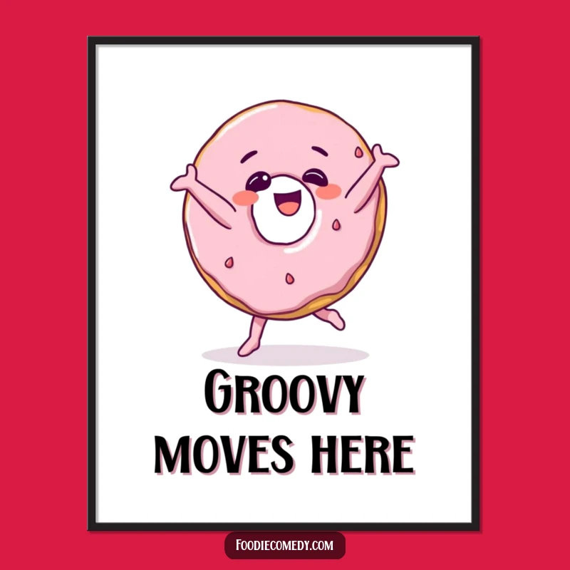 Funny Donut Breakdance Poster a Hilarious Wall Art Piece for Food Lovers