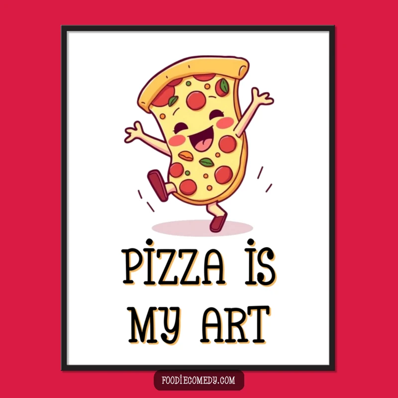 Funny Pizza Breakdance Poster: Hilarious Food Art for Your Walls