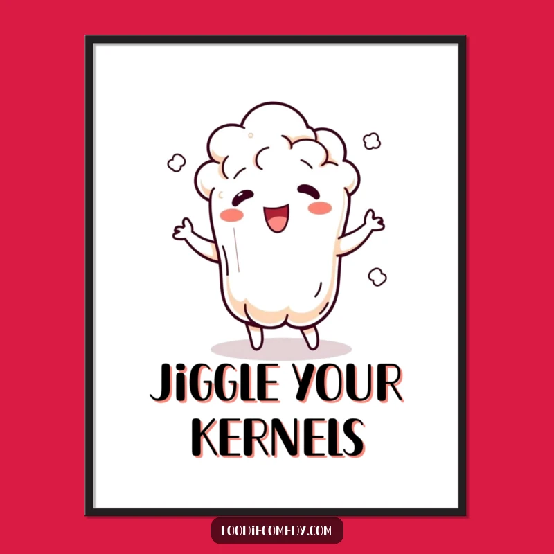 Funny Popcorn Kernel Poster - Dance Party Decor!