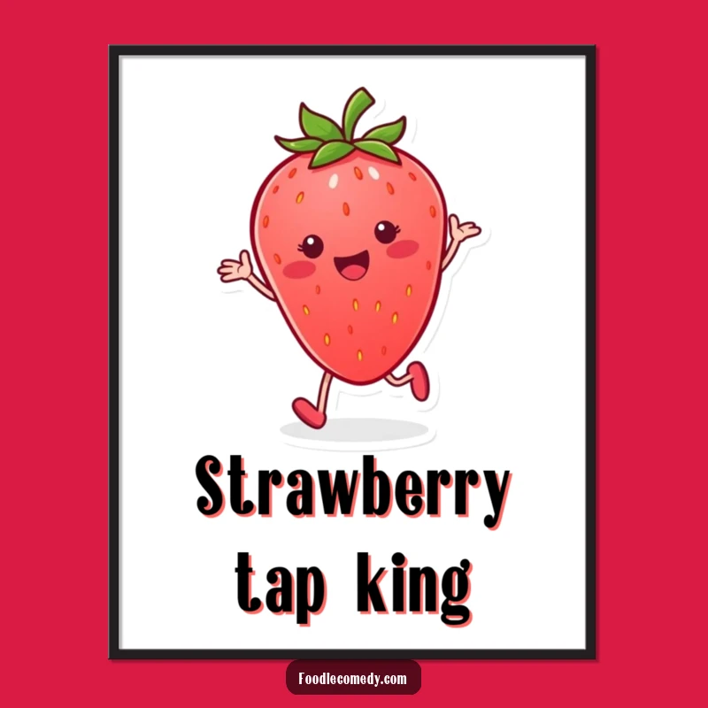 Funny Strawberry Tap Poster: Hilarious Fruit Art for Your Walls