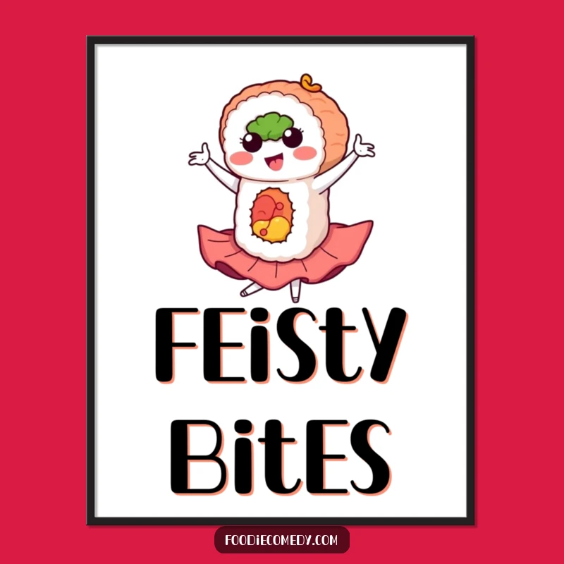 Funny Sushi Flamenco Poster: Hilarious Wall Art for Foodies