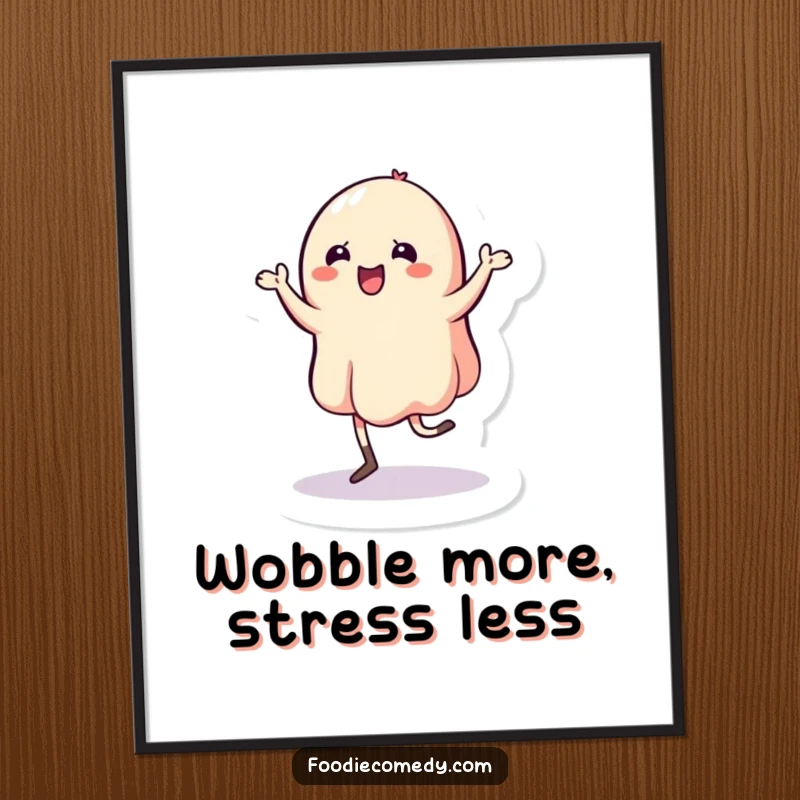 Funny Jelly Poster: A wobbly jelly character performs a spirited jig, creating a joyful and dynamic piece of art.