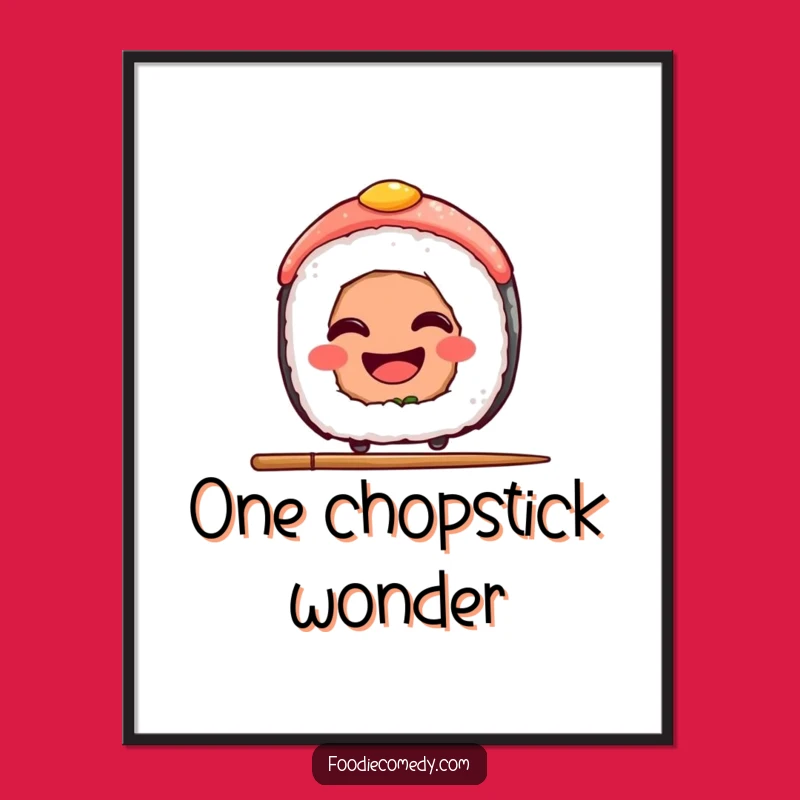 Funny Sushi Chopstick Poster: Decorate with Hilarious Food Art and Quirky Charm