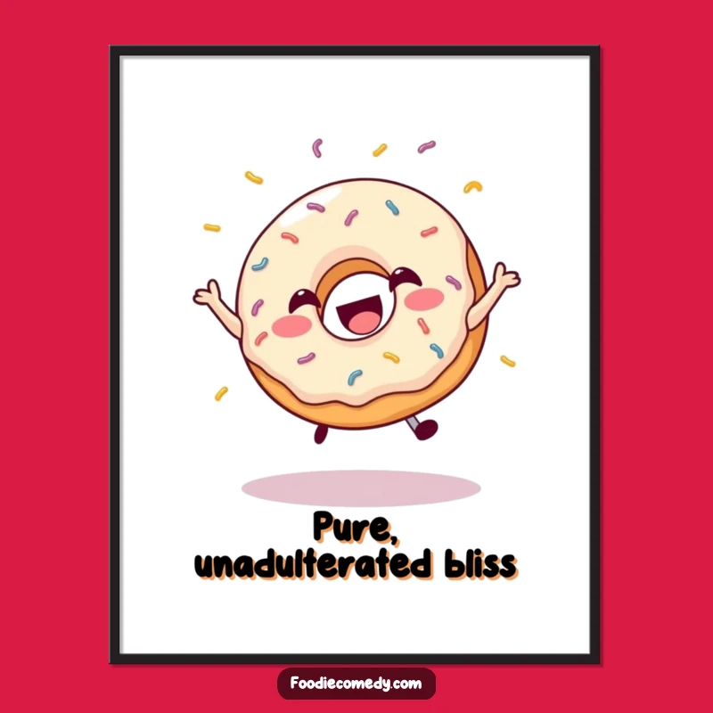 Funny Jumping Donut Poster - Vibrant Wall Art for a Cheerful Home