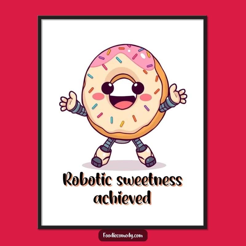 Funny Donut Robot Poster: Hilarious Sweet Art for Your Walls