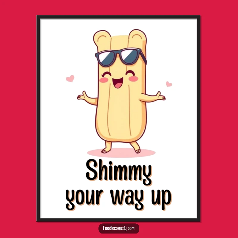 Funny Baguette Shimmy Poster: Groovy Wall Art for Kitchen and Fun Spaces