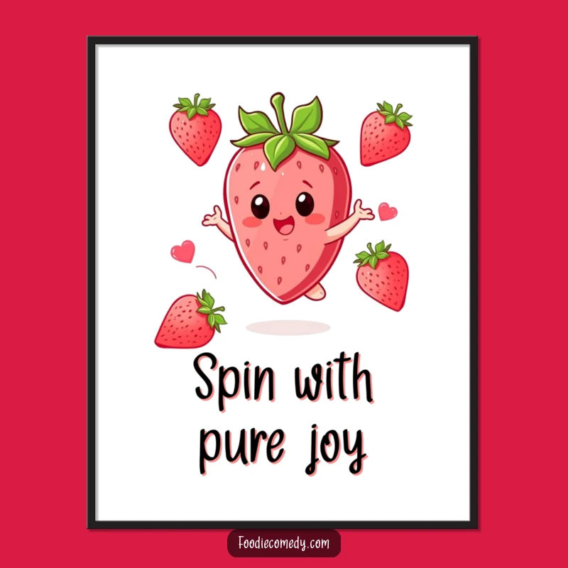 Funny Strawberry Twirl Poster: Add Sweetness to Your Walls