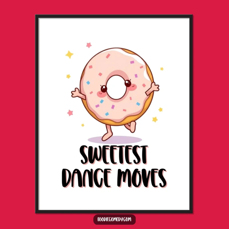 Funny Donut Disco Dancer Poster: Decorate with Delicious Disco Vibes!