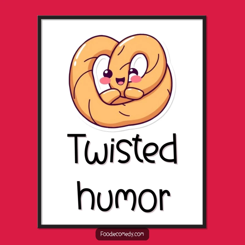 Funny Pretzel Twist Art Print: Happy Shape Fun - Humorous Decor Gift