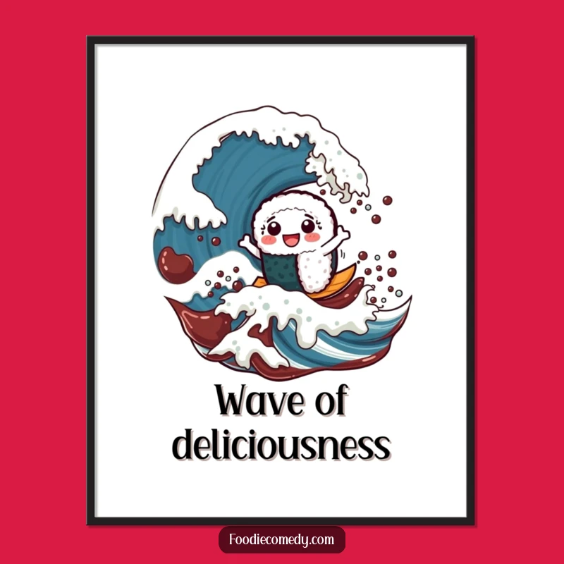 Funny Sushi Wave Art Poster: Hang Your Love for Sushi and Adventure