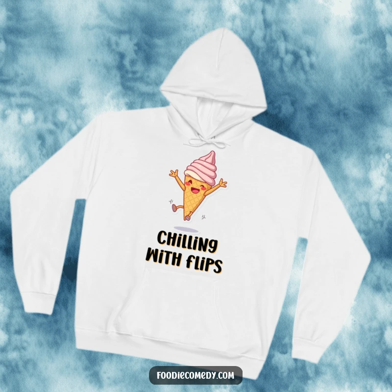 Funny Ice Cream Cartwheel Hoodie: A grinning ice cream cone doing cartwheels makes this hoodie both cozy and humorous.