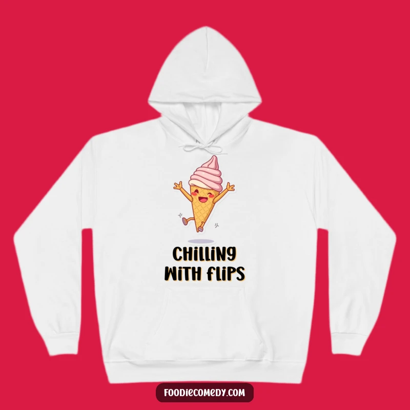 Funny Ice Cream Cartwheel Hoodie - Cozy Dessert Fun Apparel