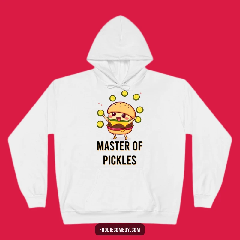 Cozy Funny Burger Juggling Hoodie - Kawaii Character Comfort