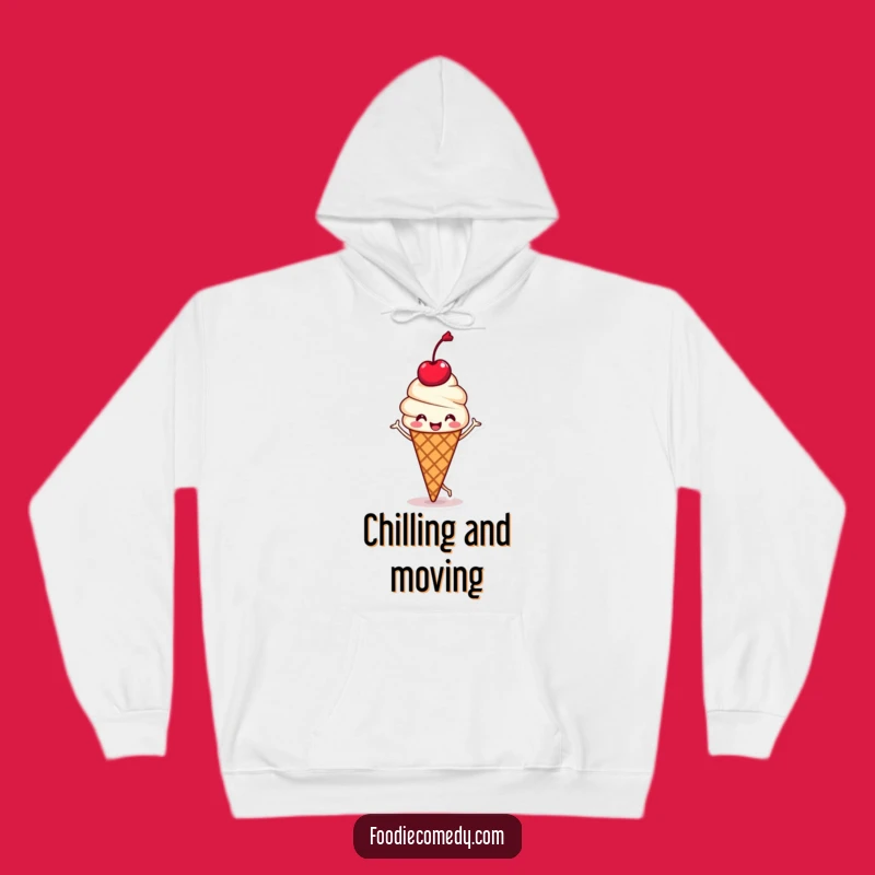 Cozy Funny Ice Cream Hoodie - Kawaii Treat with Happy Jig Comfort Gift