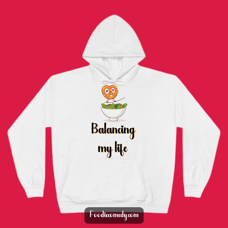Cozy Funny Kawaii Pretzel Balance Hoodie: Warm & Hilarious Comfort