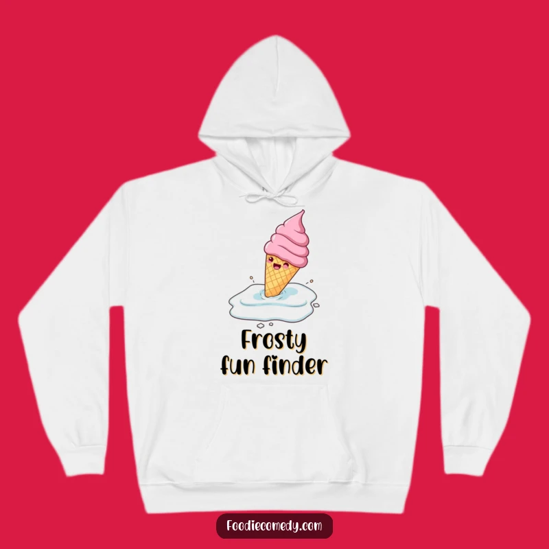 Funny Ice Cream Cone Sliding Hoodie: Cozy Frozen Fun Gift for Chilly Days!