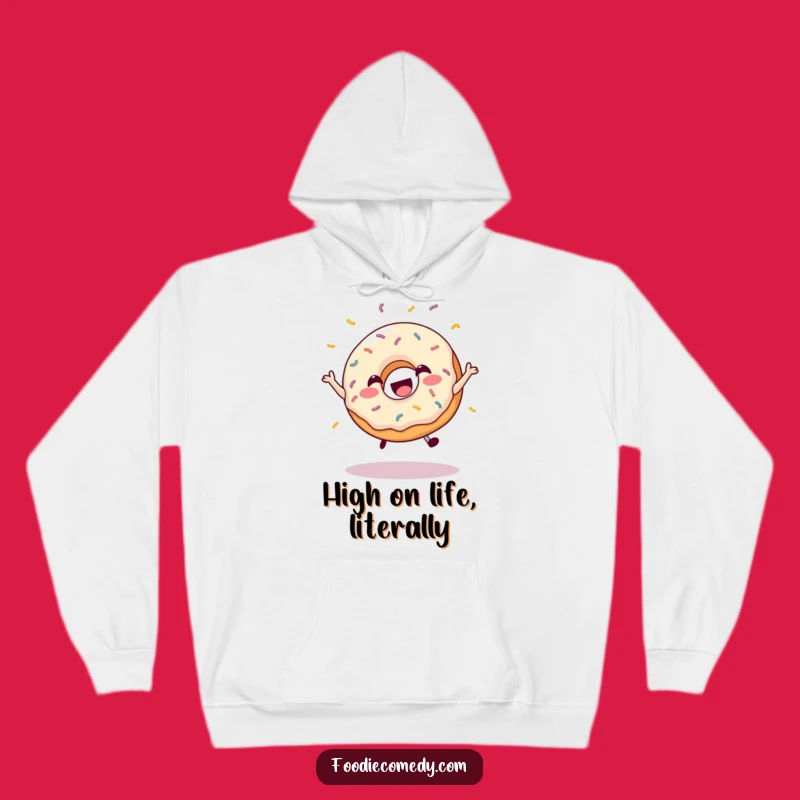 Funny Jumping Donut Hoodie - Cozy Up with Sweet, Playful Humor