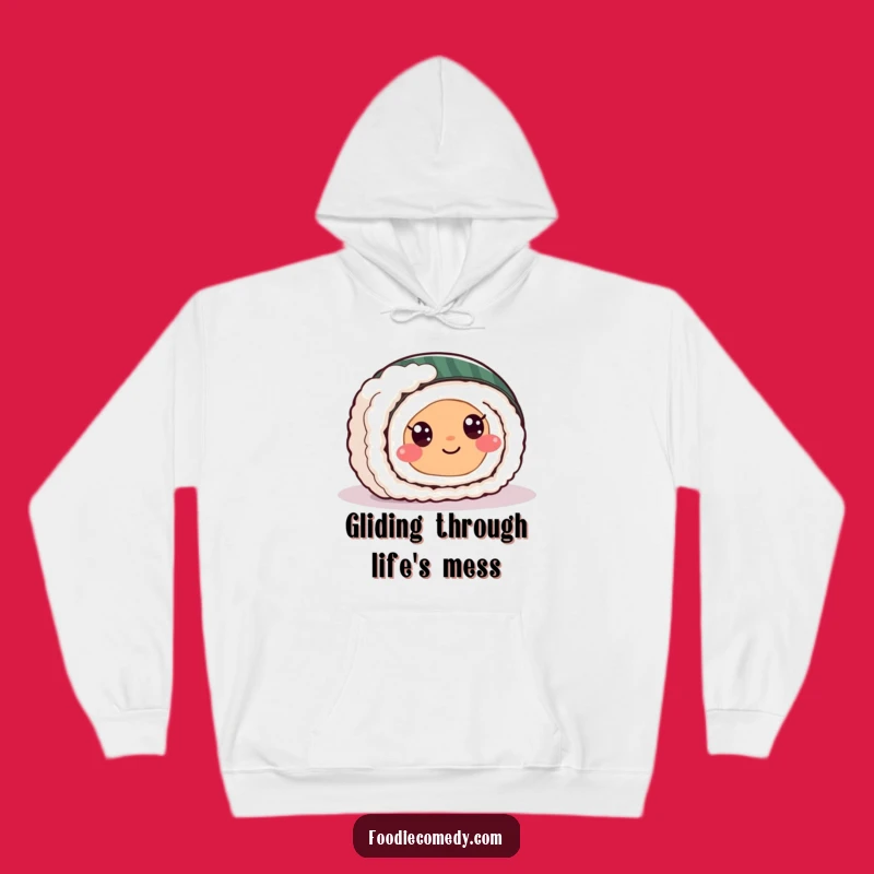 Cozy Funny Sushi Roll Hoodie - Warm Up with Hilarious Foodie Vibes