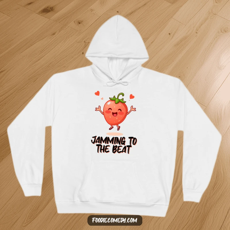 Funny Strawberry Folk Dance Hoodie: A cheerful strawberry dancing folk makes this hoodie both cozy and humorous.