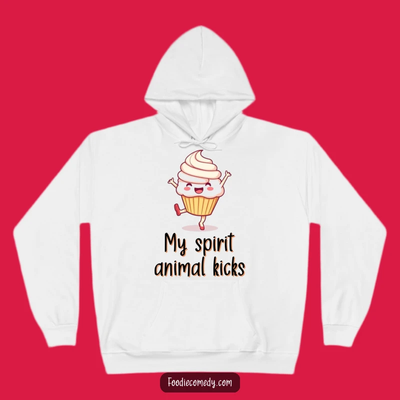Funny Cupcake Kick Hoodie: Cozy & Comfy with an Exuberant Kick Design