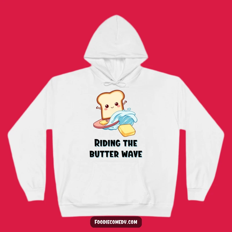 Funny Bread Hoodie: Cozy Surfing Slice Apparel, Warm and Humorous Breakfast Gift