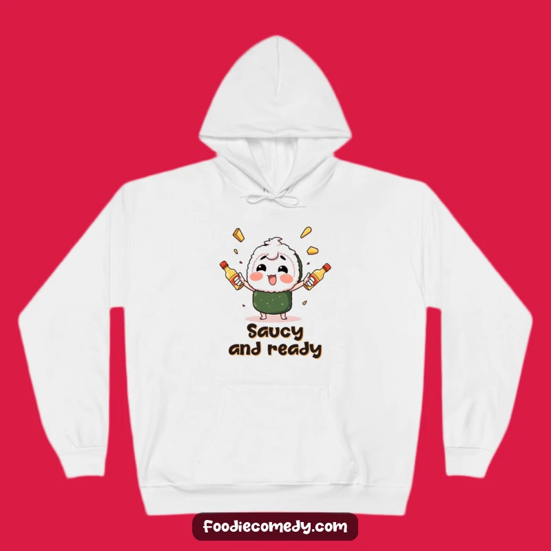 Funny Sushi Juggling Hoodie: Cozy Up with Spicy Mayo Mastery, Ideal Funny Gift