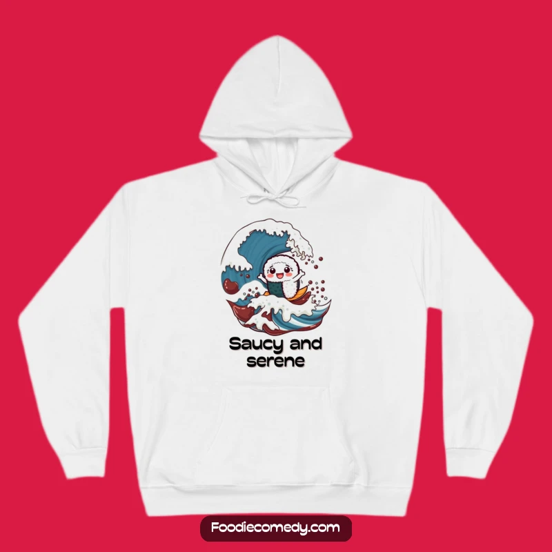 Cozy Funny Sushi Wave Hoodie: Stay Warm on Your Flavor Adventure