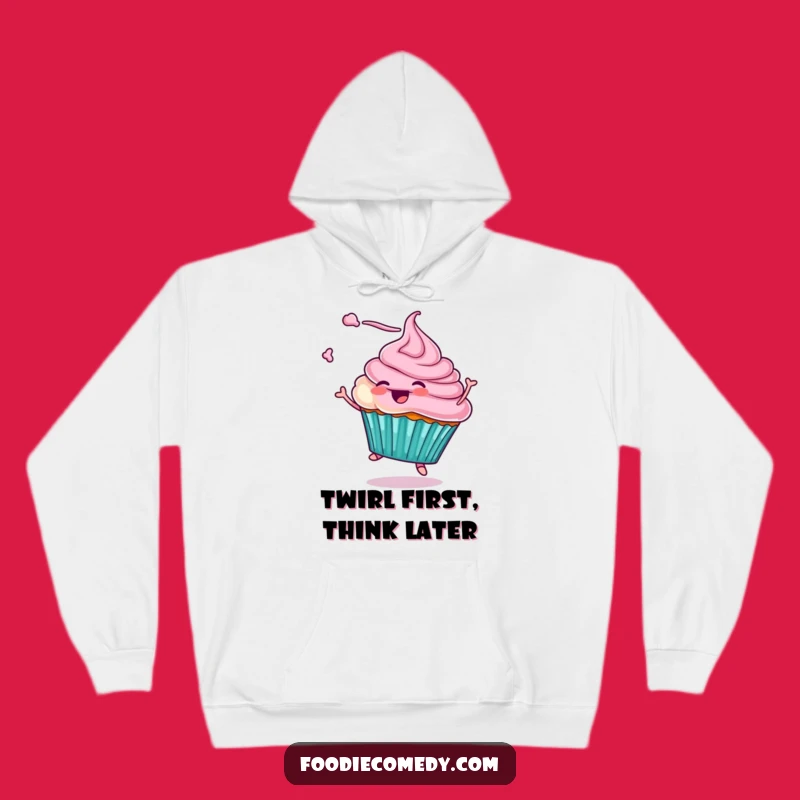Funny Cupcake Twirling Hoodie: Cozy and Comical Character Sweatshirt