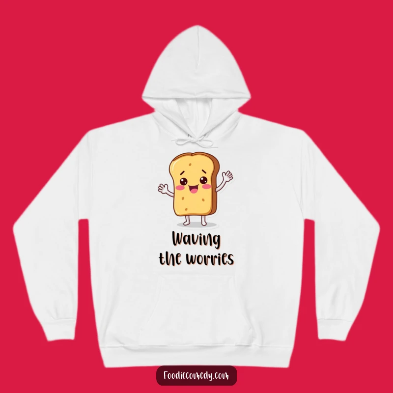 Funny Bread Loaf Waving Hoodie: Cozy and Comical Character Sweatshirt for Gifts