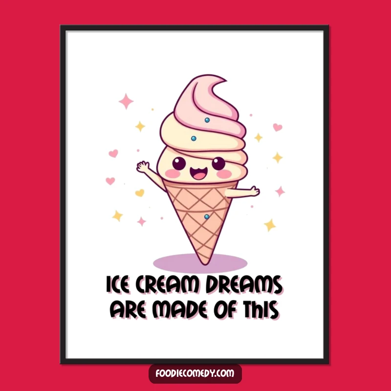 Free Printable Disco Ice Cream Wall Art: Funny Downloadable Retro Decor for Kitchens