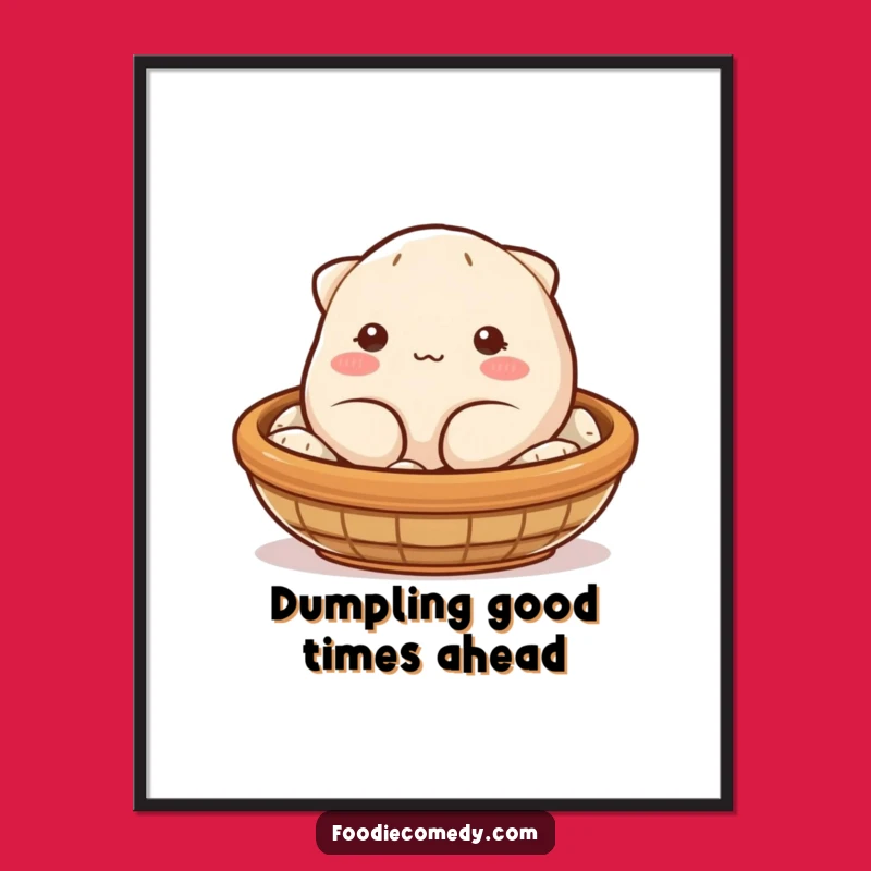 Free Printable Dumpling Wall Art: Funny Wink Downloadable Decor