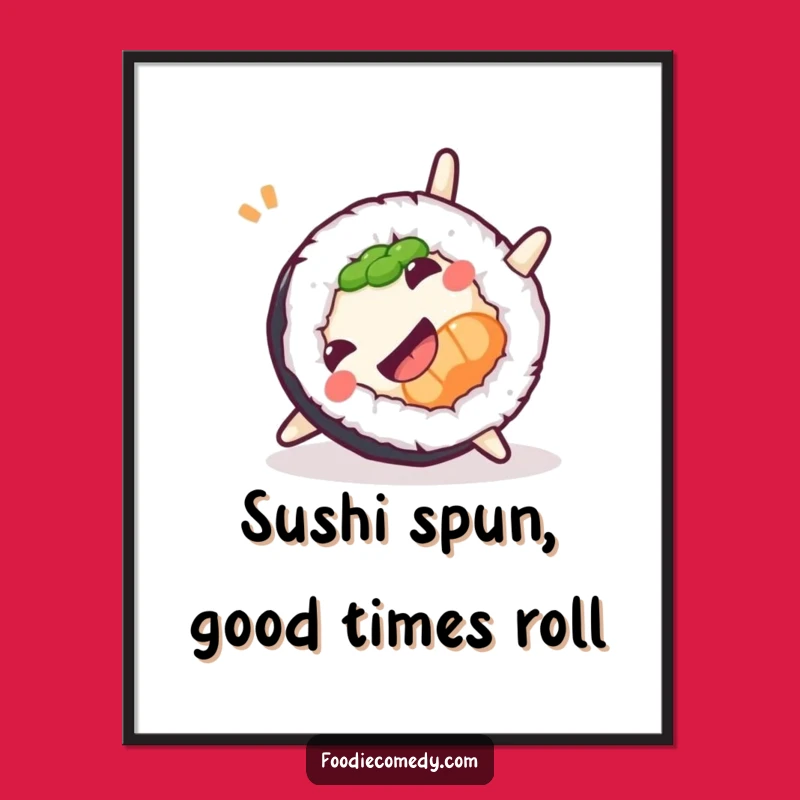 Free Printable Sushi Somersault Wall Art - Funny Downloadable Decor