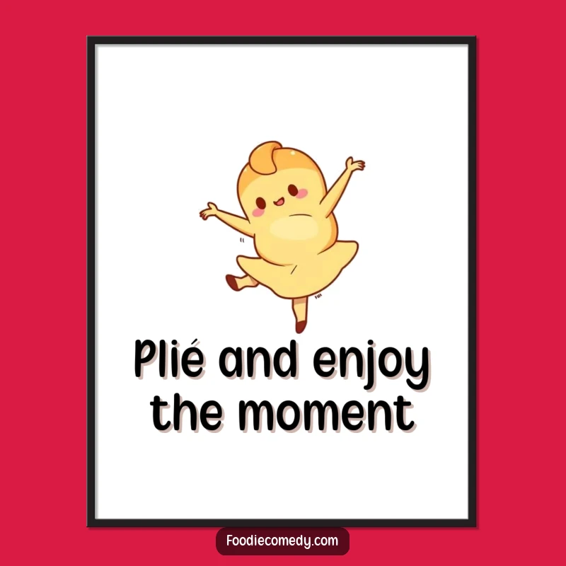 Funny Free Printable Wall Art: Croissant Ballet Dancer, Quirky Decor