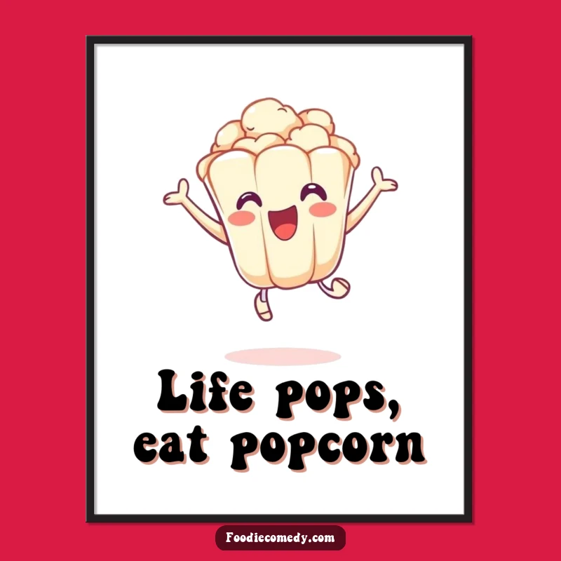 Funny Free Printable Wall Art: Popcorn Leap Art Download