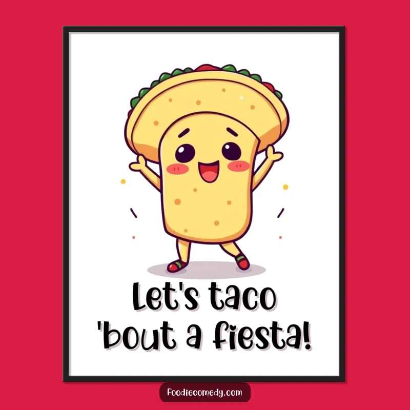 Funny Free Printable Wall Art: Taco Dance Party, Vibrant Downloadable Decor