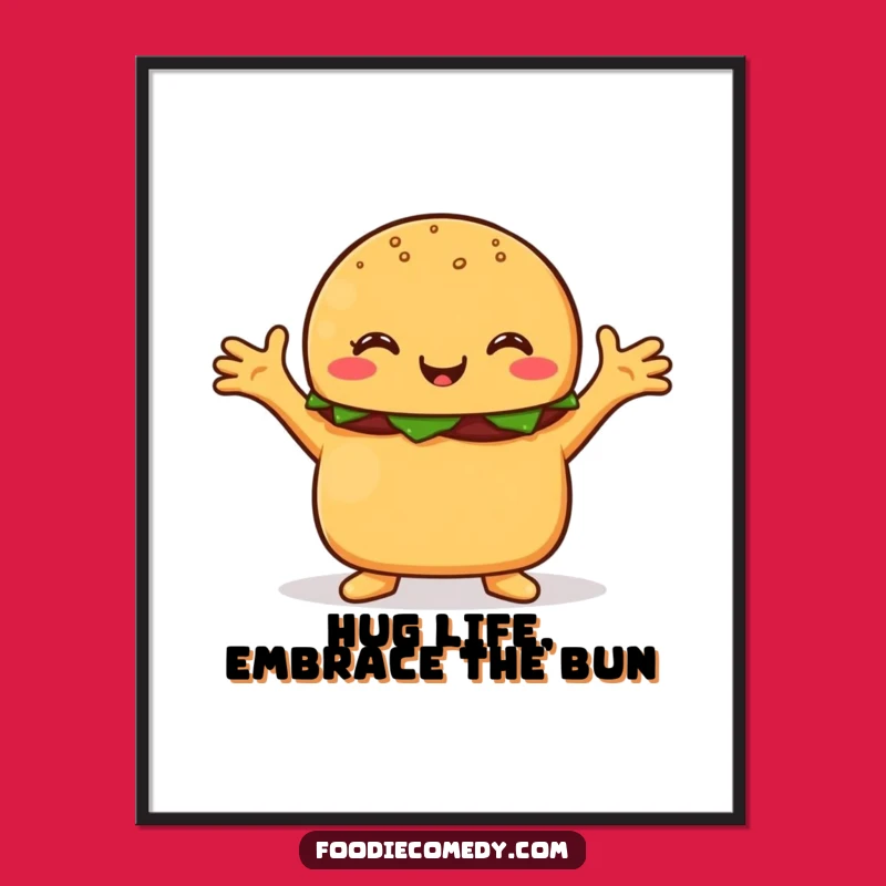 Free Printable Wall Art: Hugging Burger - Funny Downloadable Decor!