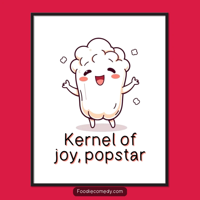 Free Printable Popcorn Wall Art: Dancing Kernel for Humorous Downloadable Decor