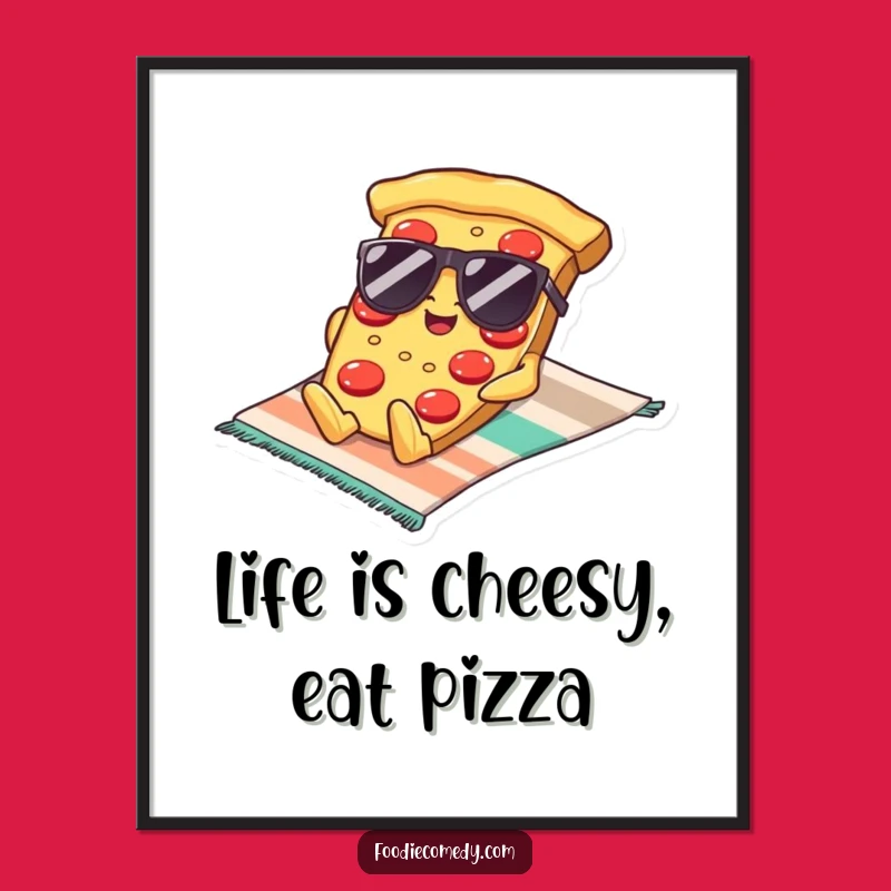 Free Printable Wall Art: Pizza Dude Lounging, Funny Downloadable Decor for Chill Spaces!