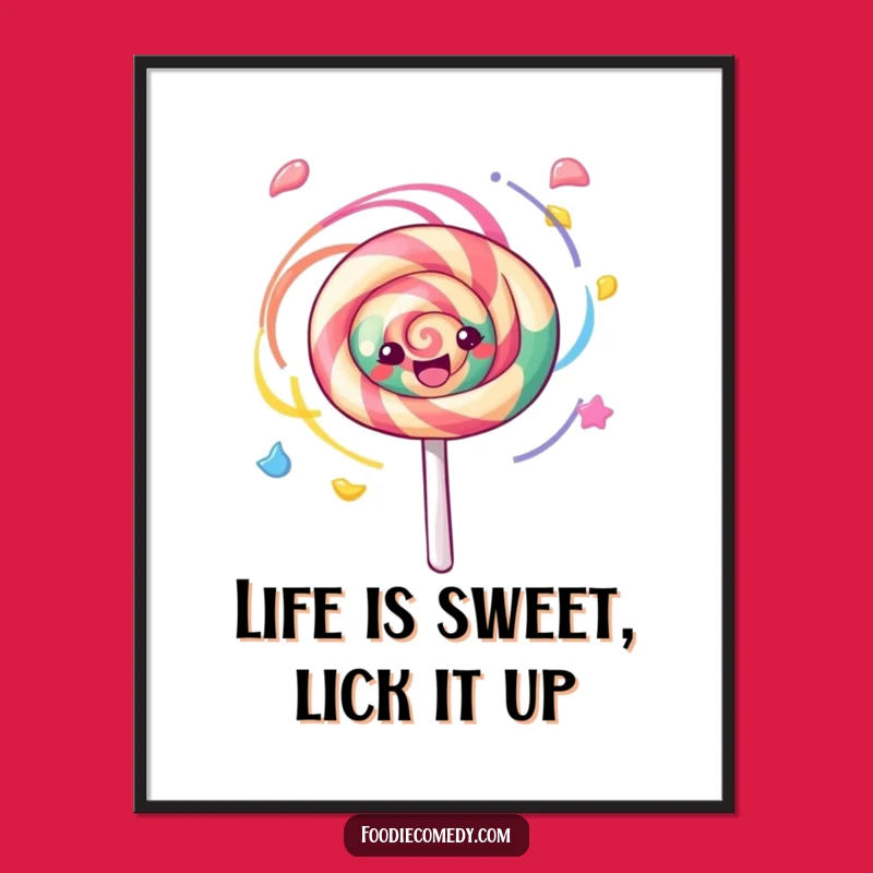 Funny Free Printable Lollipop Wall Art: Kawaii Swirls, Spinning Joy Downloadable Decor