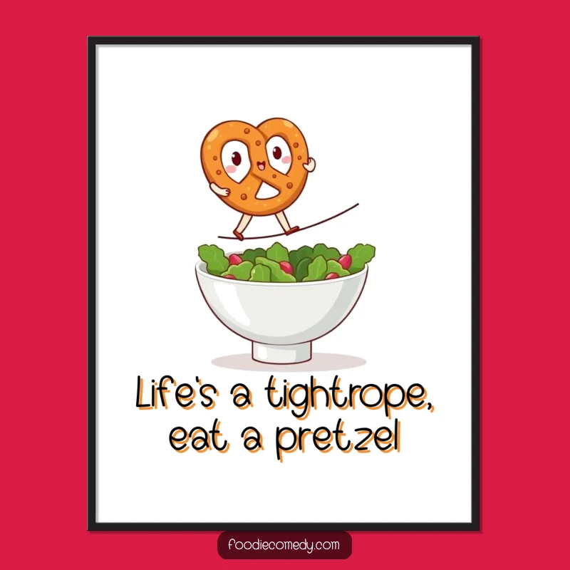 Funny Free Printable Wall Art: Pretzel's High Wire Act, Downloadable Decor