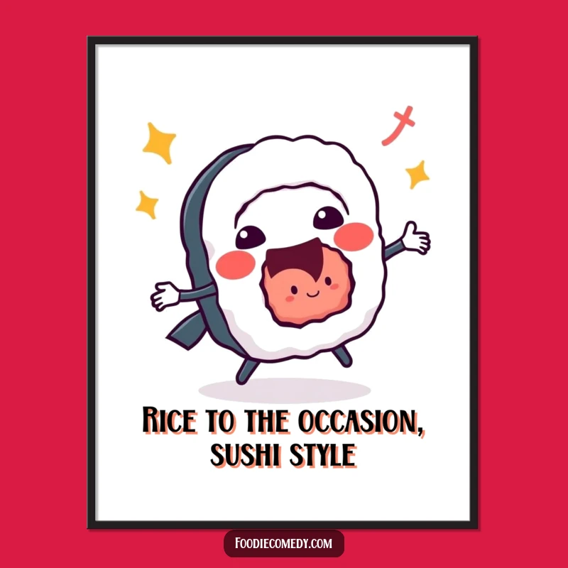 Free Printable Wall Art: Sushi Roll Jitterbug Dancing Decor