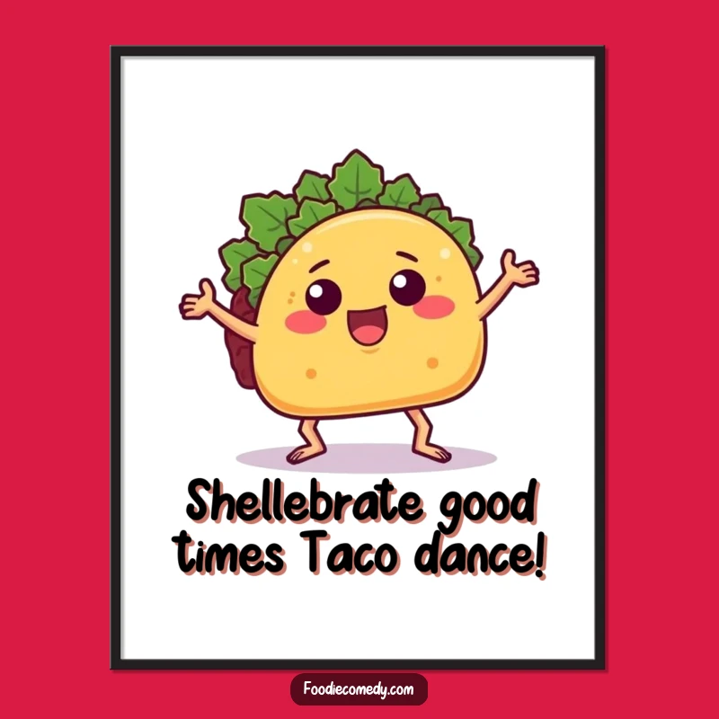 Free Printable Wall Art: Dancing Taco Groovy Funny Foodie Downloadable Decor