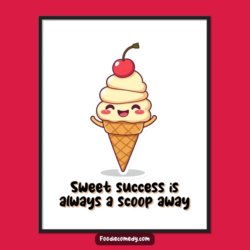 Free Printable Wall Art: Giggling Ice Cream Spin - Funny Downloadable Decor!