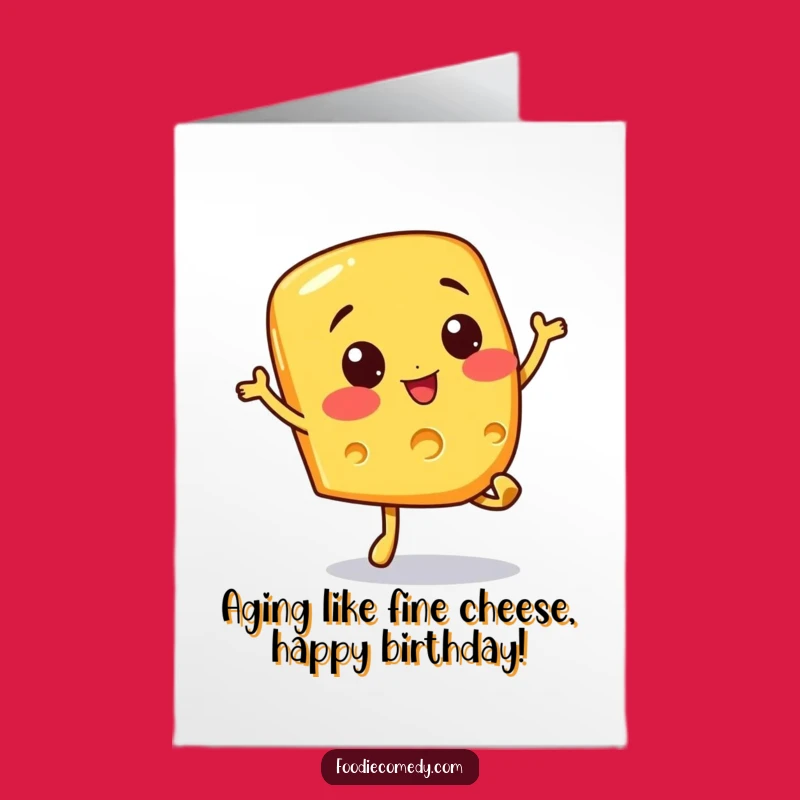 Free Printable Cheerful Cheese Birthday Card: Funny Downloadable Gift for Food Lovers