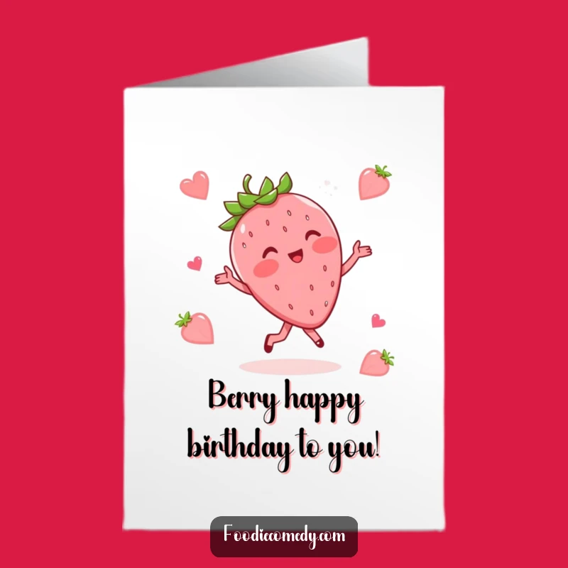 Free Printable Birthday Card: Strawberry Waltz Downloadable Fun